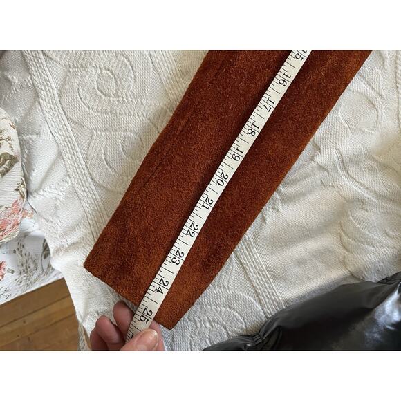 Vintage Walter Dyer Brown AztecRustic Raw Leather Coat Handmade princess Md - Picture 12 of 16